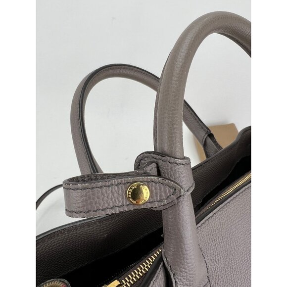 Burberry Banner House Check Leather Canvas Medium Hand Shoulder Tote Bag - Picture 6 of 12